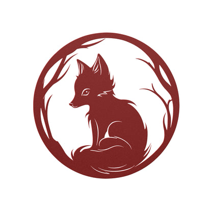 Whimsical Fox Cub Metal Art