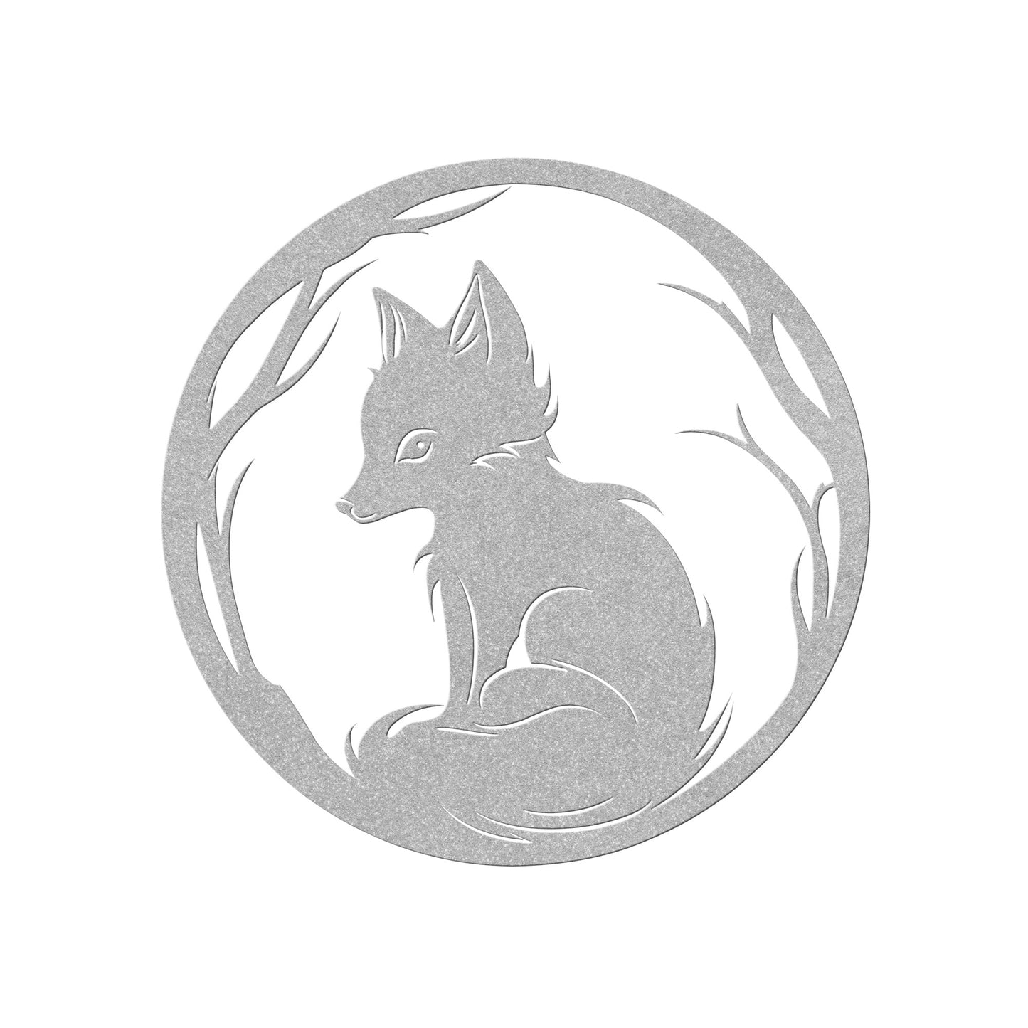 Whimsical Fox Cub Metal Art