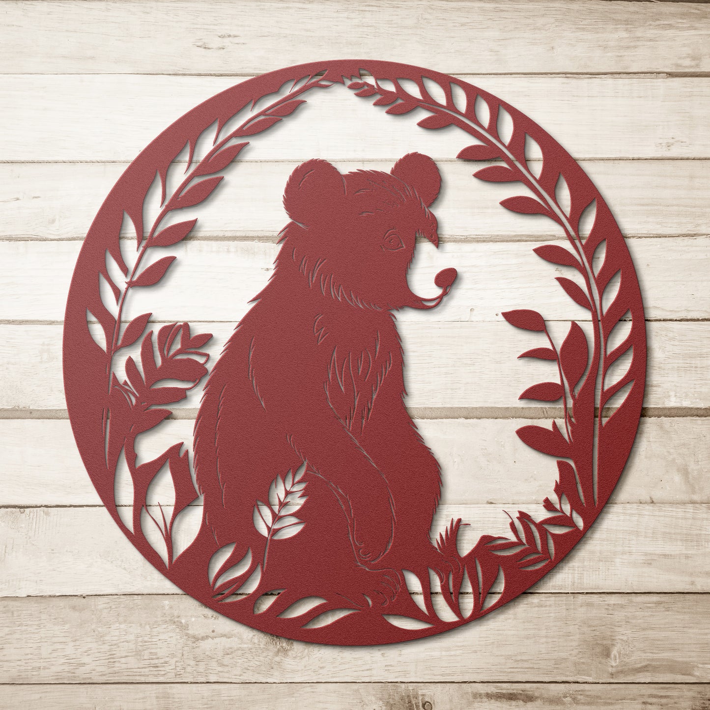 Whimsical Bear Cub Metal Art