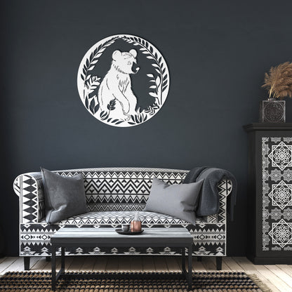 Whimsical Bear Cub Metal Art