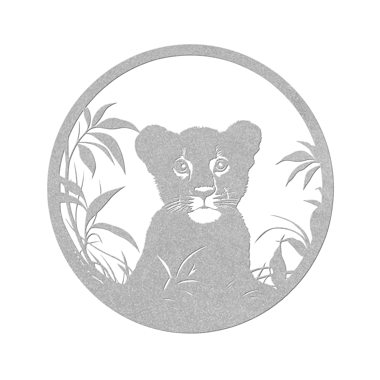 Whimsical Lion Cub Metal Art