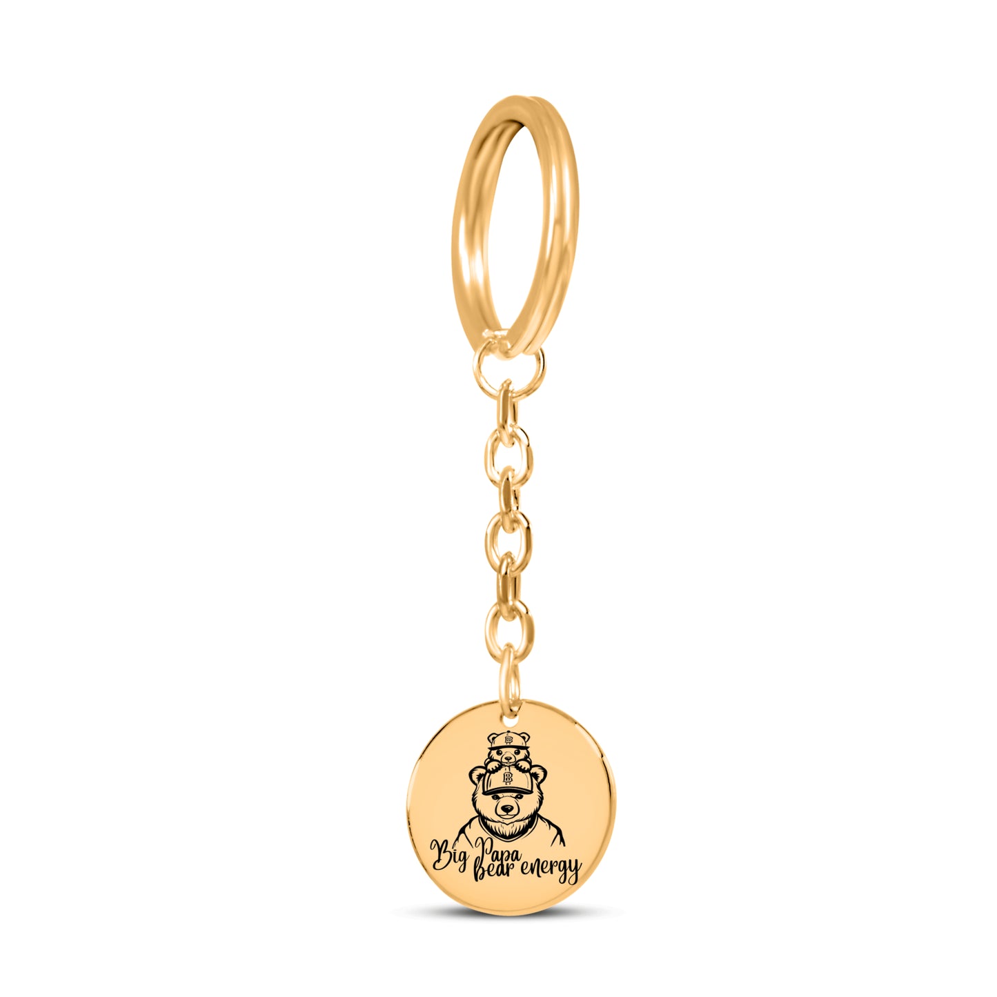 Big Papa Bear Energy Coin Keychain