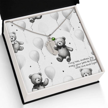 Engraved Baby Feet with Birthstones (w/Message Card)