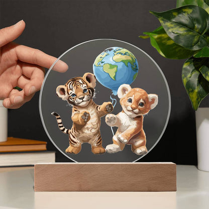 Welcome to this wonderful world, baby! Printed Circle Acrylic Plaque