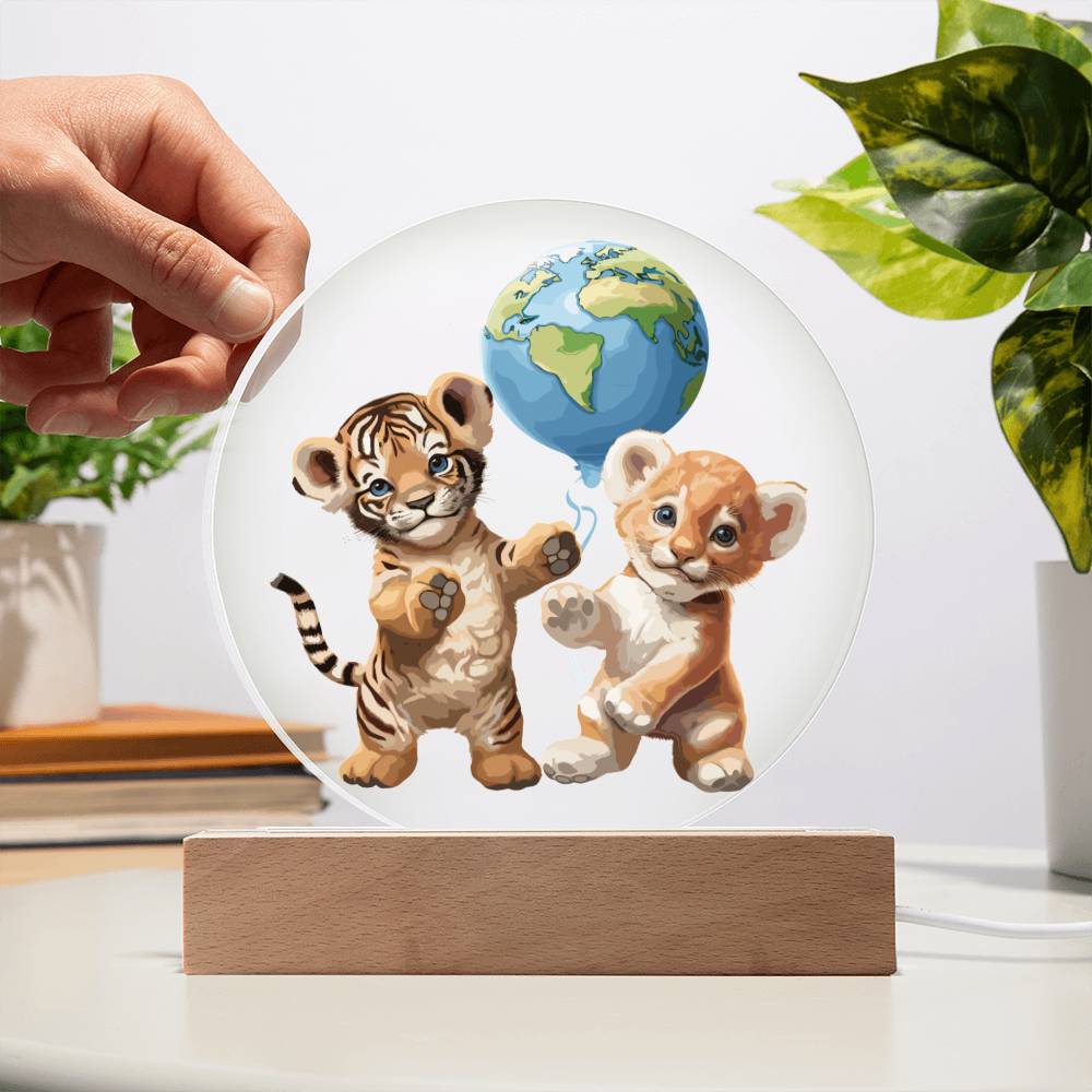 Welcome to this wonderful world, baby! Printed Circle Acrylic Plaque