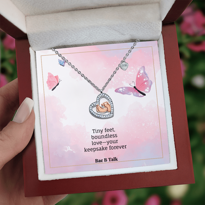 Little Feet, Forever in My Heart Necklace