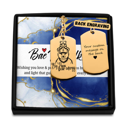 Big Papa Bear Energy - Tag Keychain