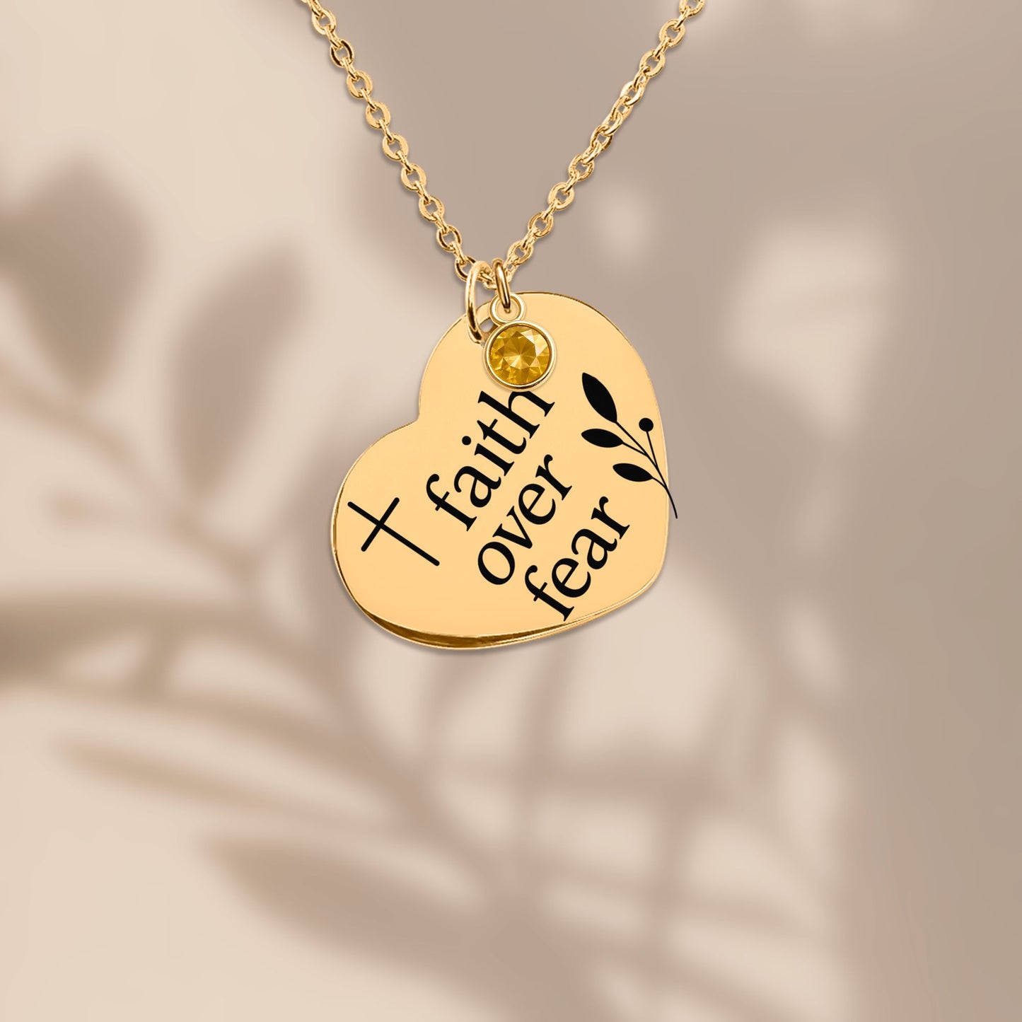 Heart Necklace with Birthstone