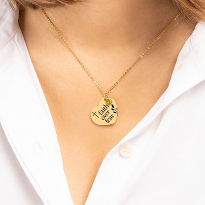 Heart Necklace with Birthstone