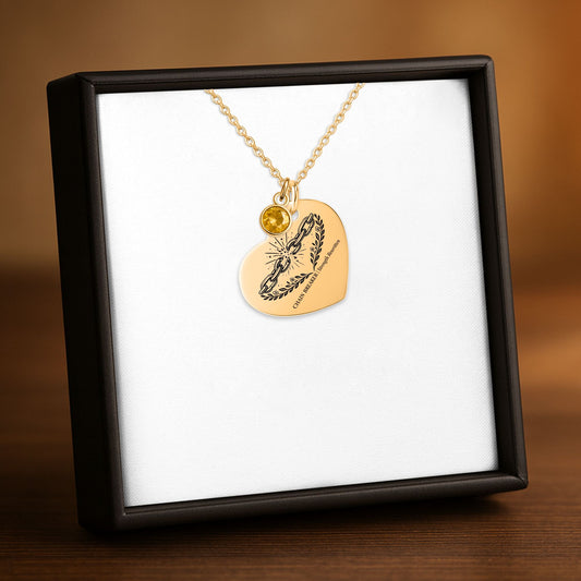Heart Necklace with Birthstone