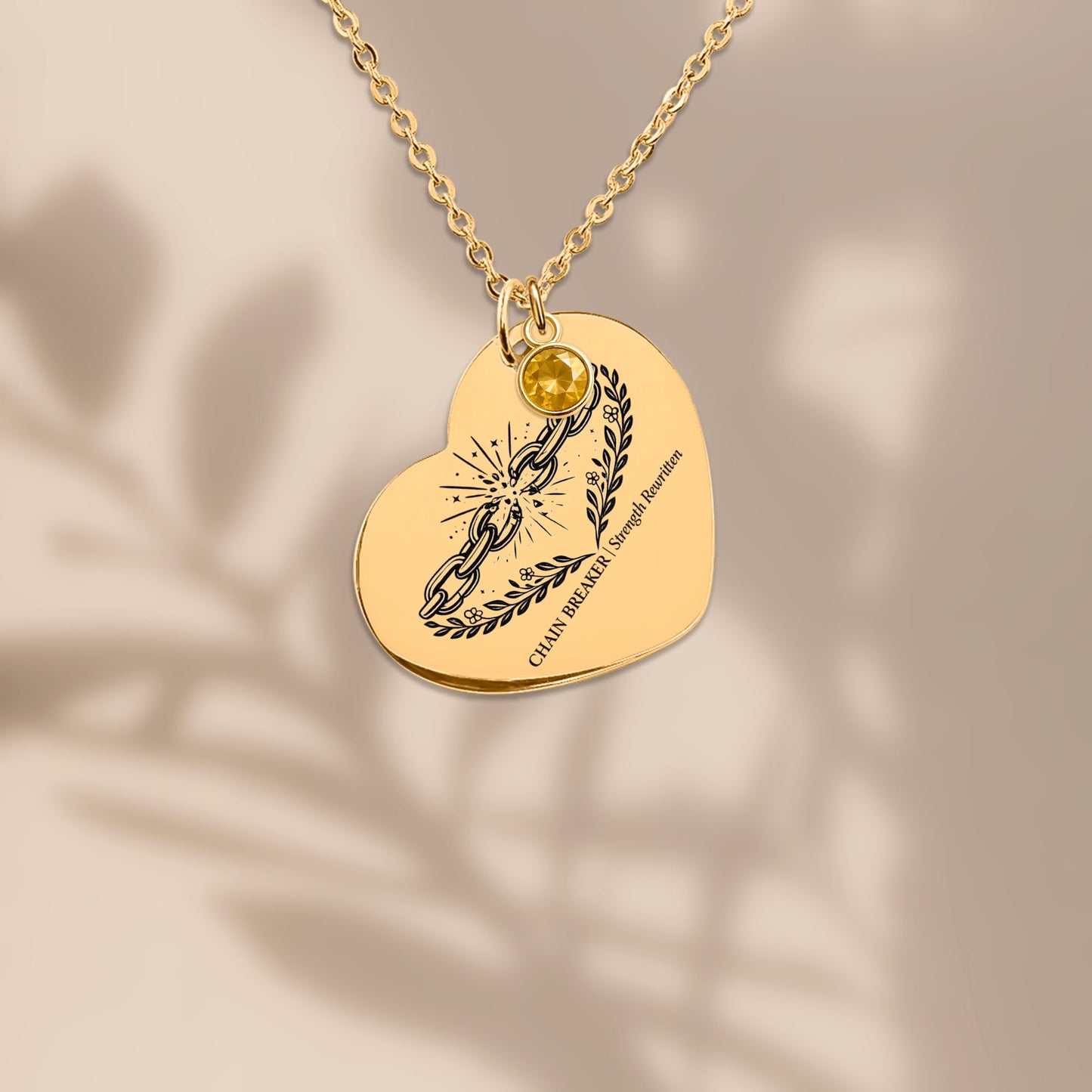 Heart Necklace with Birthstone