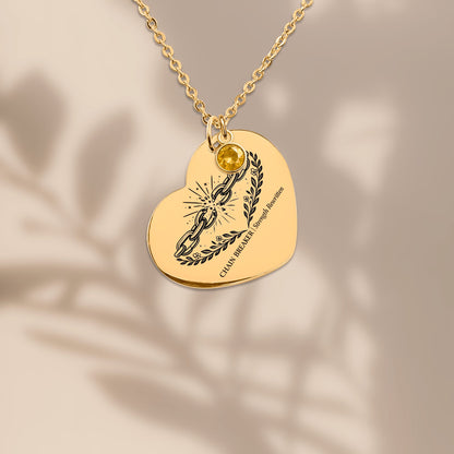 Heart Necklace with Birthstone