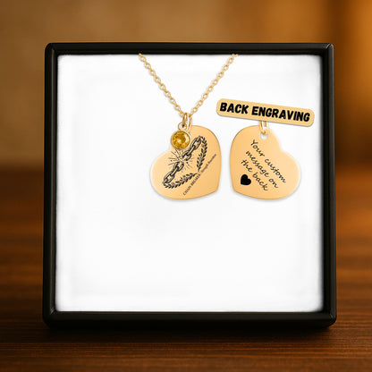 Heart Necklace with Birthstone