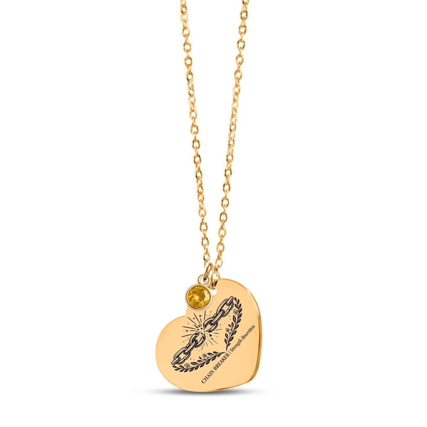 Heart Necklace with Birthstone