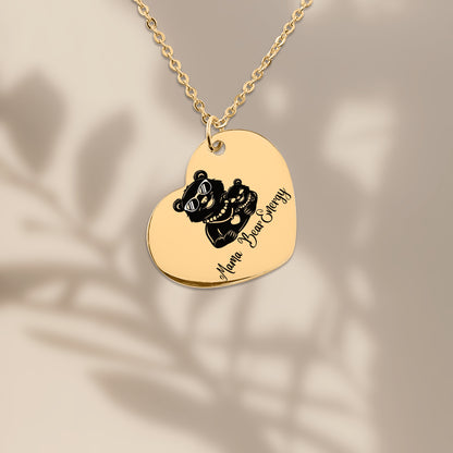 Mama Bear Energy Heart Necklace