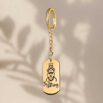 Big Papa Bear Energy - Tag Keychain