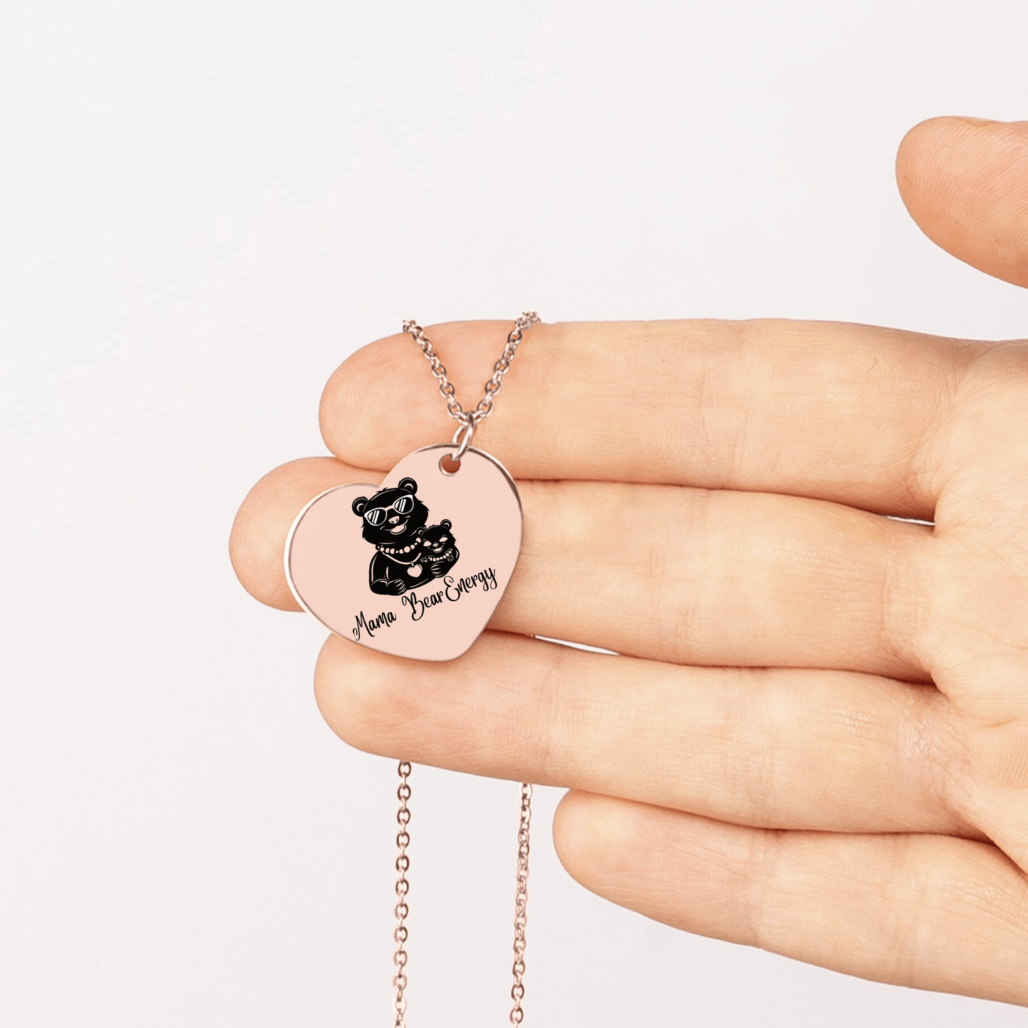 Mama Bear Energy Heart Necklace