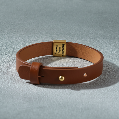 Premium Engraved Men's Leather Bracelet