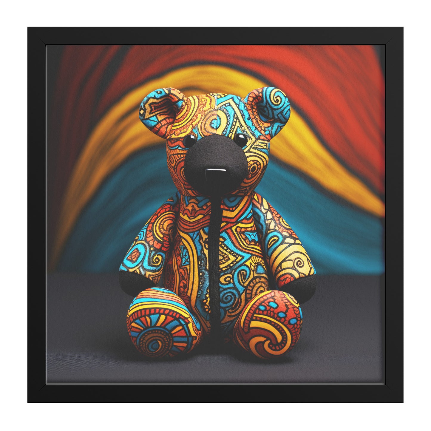 Intricate Teddy Bear Frame Print Art