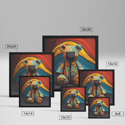 Intricate Teddy Bear Frame Print Art