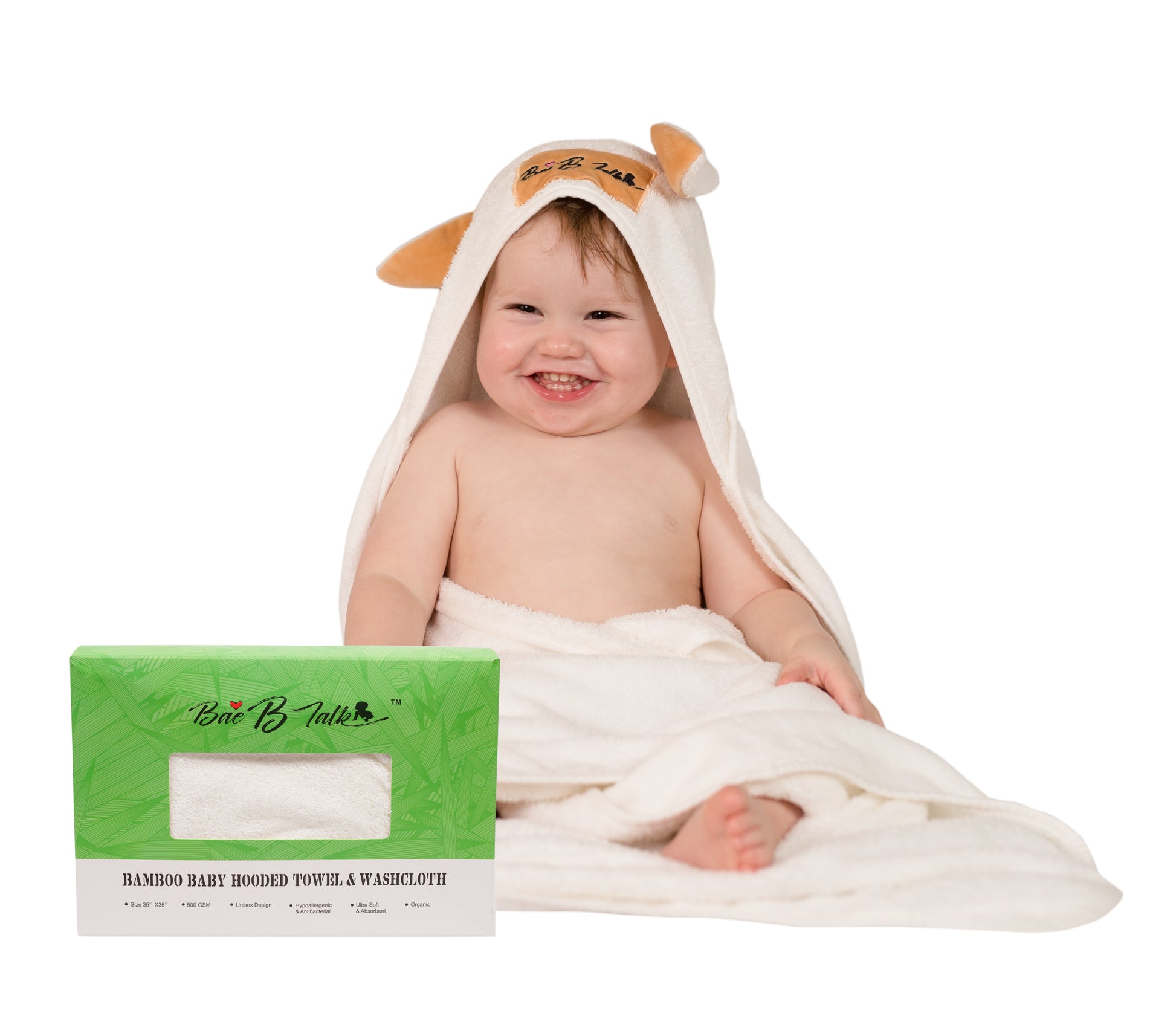 Bamboo Bunny Hooded Towel & Washcloth Set For Children under 5