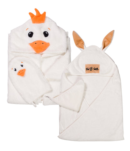 Hypoallergenic Duckling Bamboo Towel & Mitten Set | Gentle on Skin