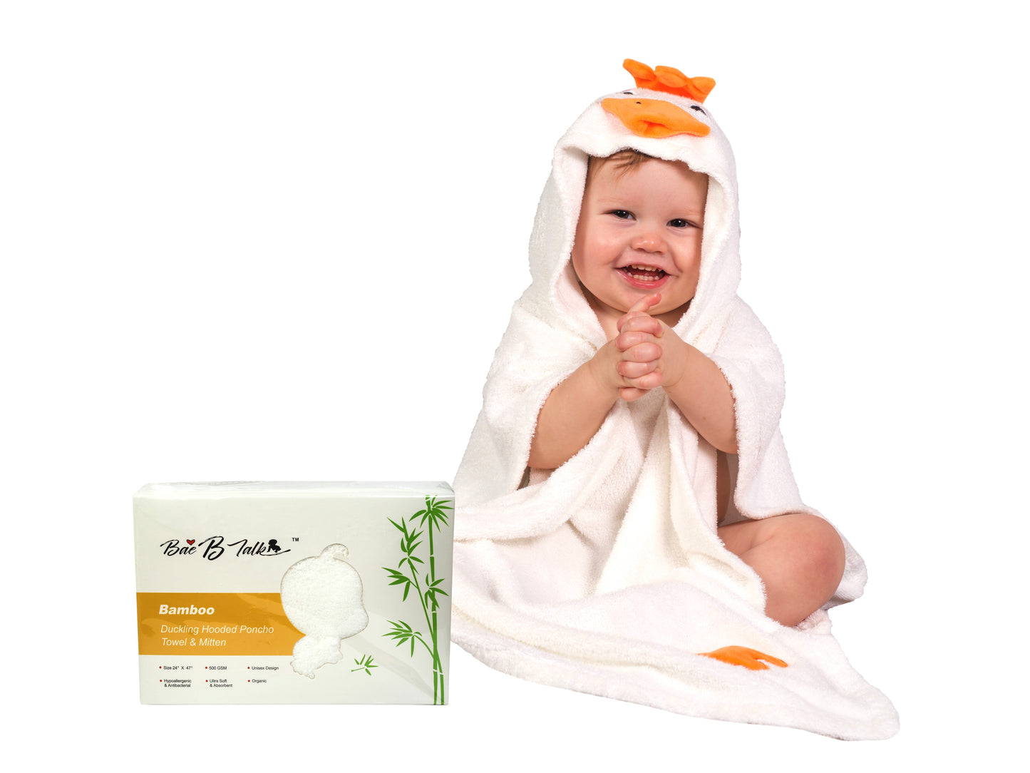 Hypoallergenic Duckling Bamboo Towel & Mitten Set | Gentle on Skin
